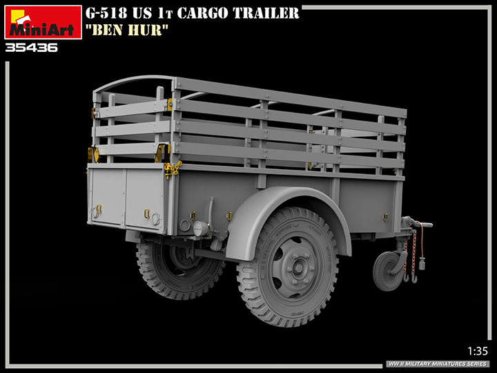 [ܼ] BE35436 [Miniart] BE35436 1/35 G-518 US 1t Cargo Trailer Ben Hur