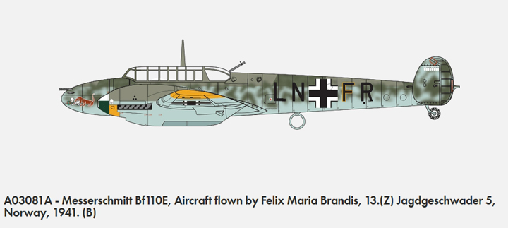 [���ܼ�] BB03081A [Airfix] BB03081A 1/72 Messerschmitt Bf110E/E-2 TROP