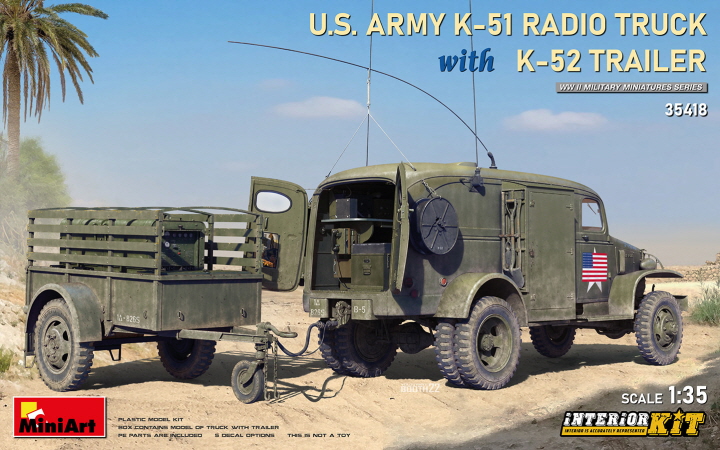 [���ܼ�] BE35418 [Miniart] BE35418 1/35 US ARMY K-51 Radio Truck w/K-52 Trailer Interior Kit