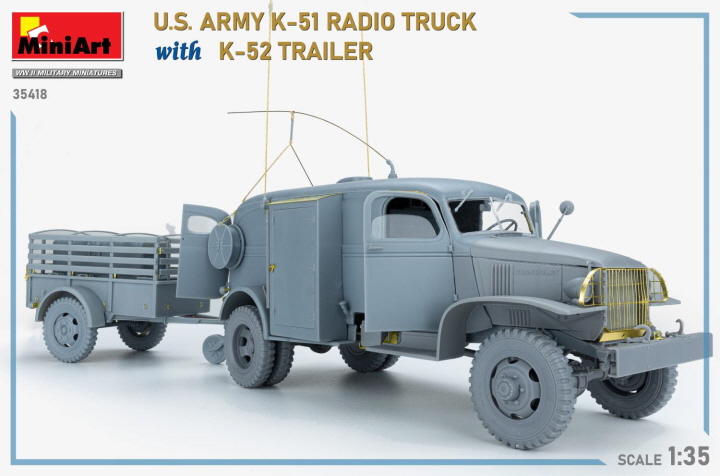 [���ܼ�] BE35418 [Miniart] BE35418 1/35 US ARMY K-51 Radio Truck w/K-52 Trailer Interior Kit