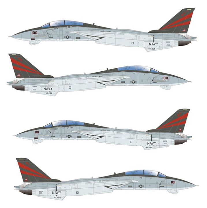 [ܼ] BPPF-71 [PLATZ] BPPF-71 1/144 F-14A Tomcat VF-154 Black Knights (2 kits)