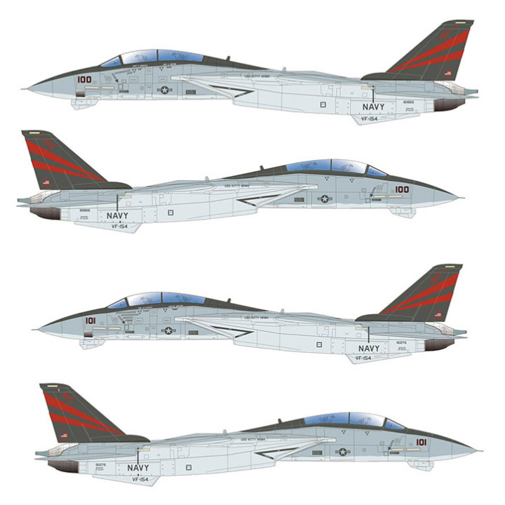 [ܼ] BPPF-71 [PLATZ] BPPF-71 1/144 F-14A Tomcat VF-154 Black Knights (2 kits)