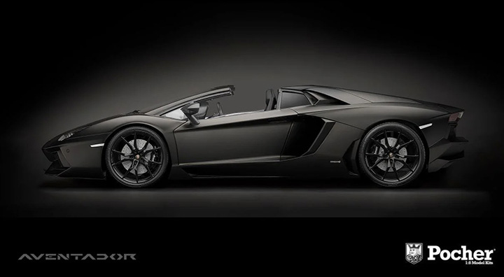 [���ܼ�] BBPHK121F [Pocher] BBPHK121F 1/8 Lamborghini Aventador roadster LP700-4 - Black