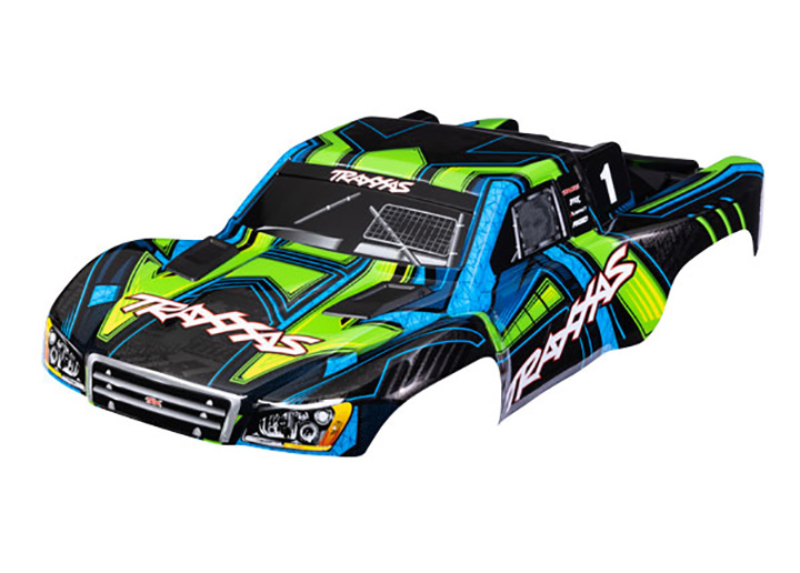 [ܼ] AX6844-GRN [Traxxas] AX6844-GRN BODY SLASH 4X4 GRN/BLUE CLIPLESS