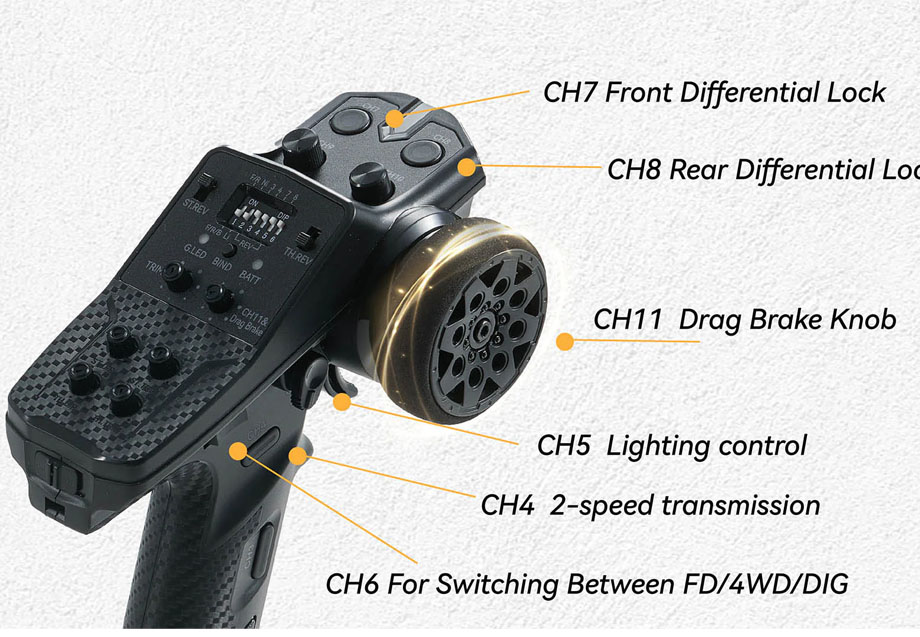 [ܼ] C3373 C3374 [ROC HOBBY] [11ä   ӱ,ű ޺Ʈ] MG11 TRANSMITTER FCX10 Chevrolet K5 R11D Receiver