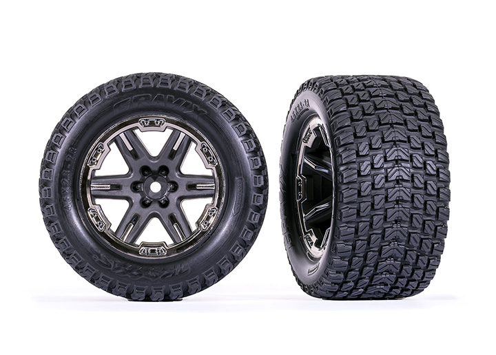 [ܼ] AX6764-BLKCR [Traxxas] AX6764-BLKCR Tires & wheels, assembled, glued (2.8)