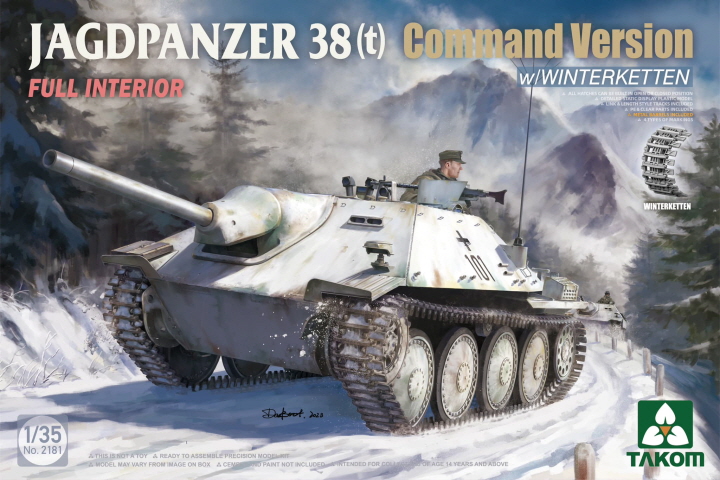 [ܼ] BT2181 [Takom] BT2181 1/35 Jagdpanzer 38(t) Hetzer Command Version w/Full Interior & Winterketten