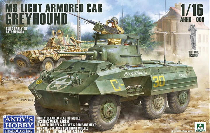[ܼ] CDAHHQ-008 [Takom] CDAHHQ-008 1/16 M8 Greyhound US Light Armored Car