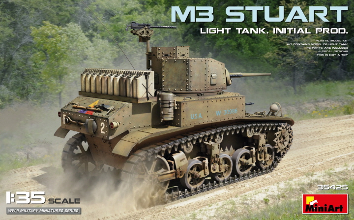 [���ܼ�] BE35425 [Miniart] BE35425 1/35 M3 Stuart Light Tank. Initial Prod