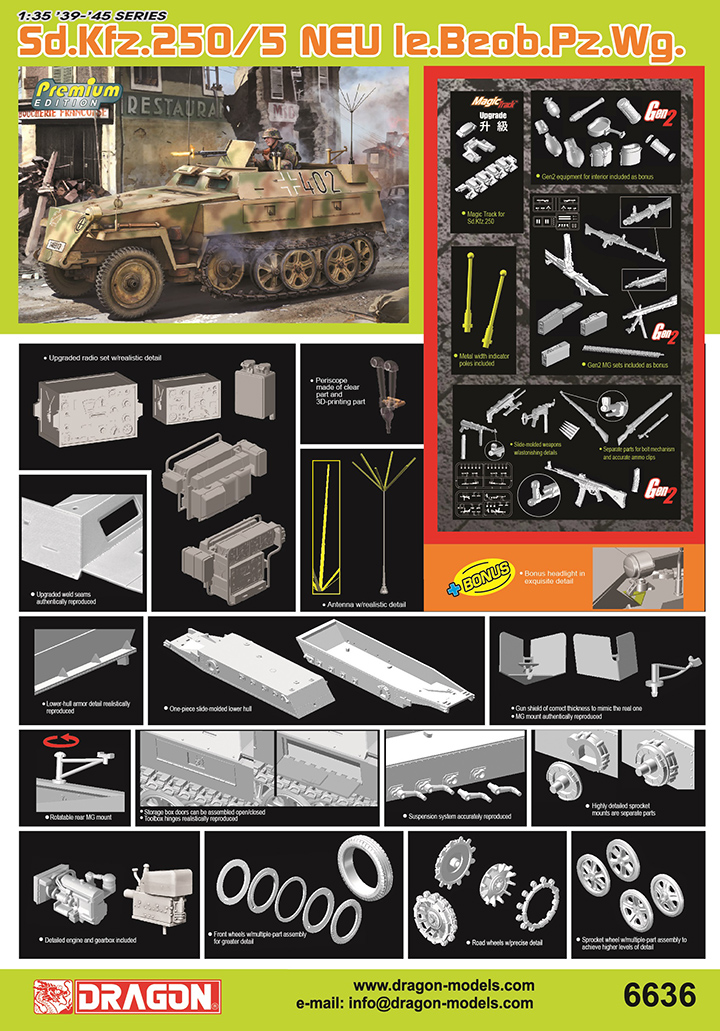 [ܼ] BD6636 [Dragon] BD6636 1/35 Sd.Kfz.250/5 NEU le.Beob.Wg.-Premium Edition