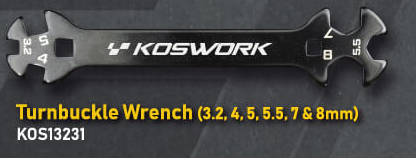 [���ܼ�] KOS13231 [KOSWORK] (��Ƽ ��ġ) Turnbuckle Wrench (3.2, 4, 5, 5.5, 7 & 8mm)