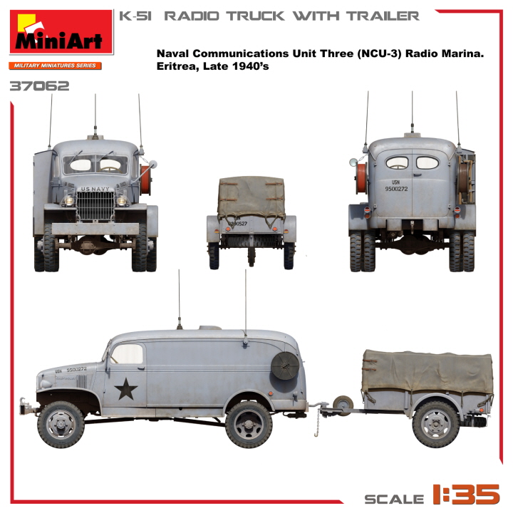 [���ܼ�] BE37062 [Miniart] BE37062 1/35 K-51 Radio Truck w/ Trailer