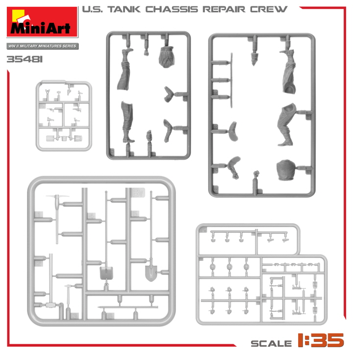 [���ܼ�] BE35481 [Miniart] BE35481 1/35 U.S.Tank Chassis Repair Crew