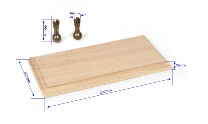 [ܼ] BO19164 [OCCRE] BO19164 Oak stand metallic supports 250 x 120 x 15mm -  
