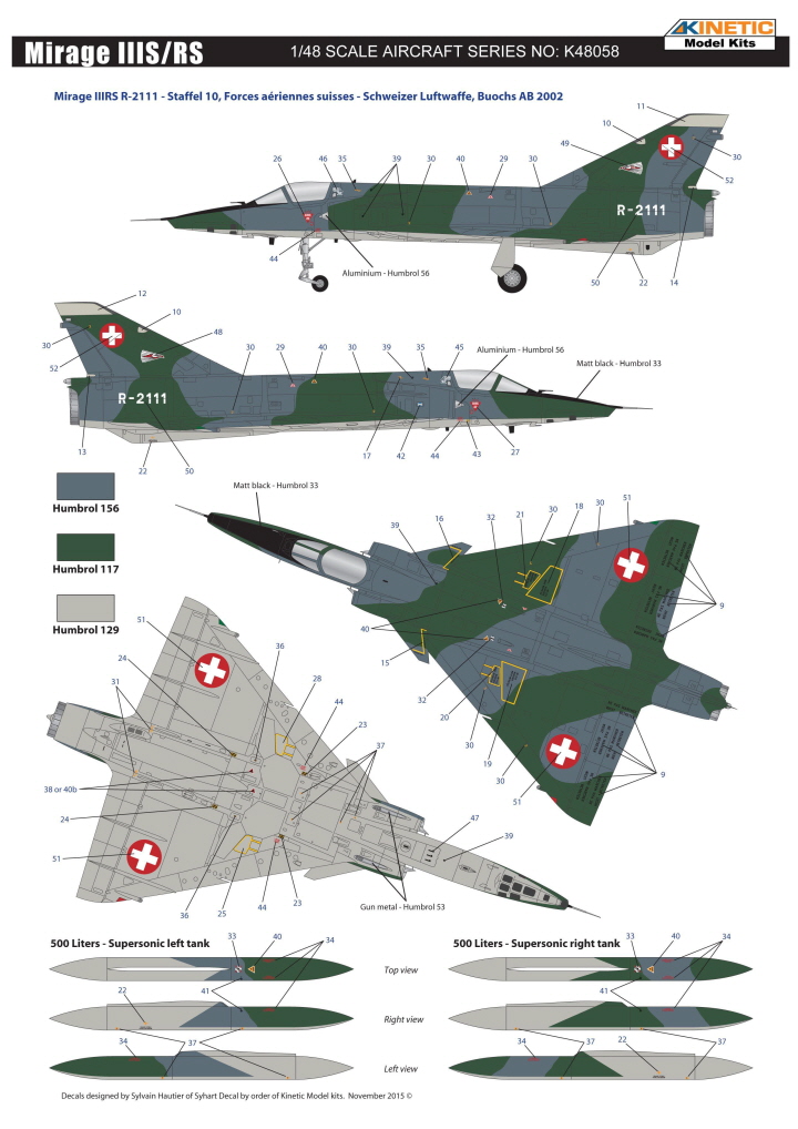 [���ܼ�] CNK48058 [Kinetic] CNK48058 1/48 Mirage III S/RS Swiss Armed Forces