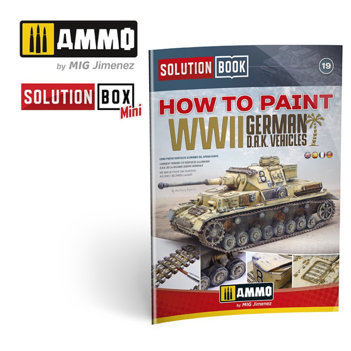[ܼ] CG6602 [MIG AMMO] CG6602 SOLUTION BOOK 19-How to Paint WWII German D.A.K.Vehicles-English,Castellano,France,Deutsch