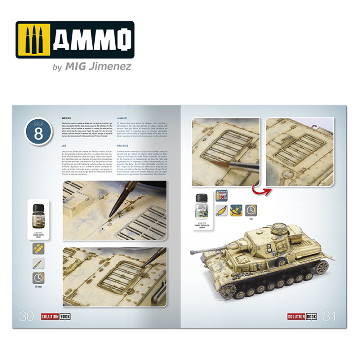 [���ܼ�] CG6602 [MIG AMMO] CG6602 SOLUTION BOOK 19-How to Paint WWII German D.A.K.Vehicles-English,Castellano,France,Deutsch