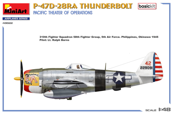 [ܼ] BE48022 [Miniart] BE48022 1/48 P-47D-28RA Thunderbolt Pacific Theater of Operations-Basic Kit
