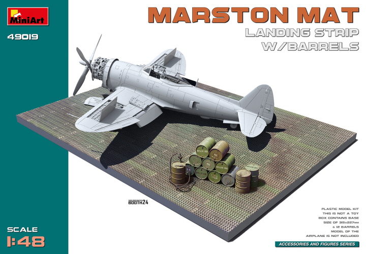 [���ܼ�] BE49019 [Miniart] BE49019 1/48 Marston Mat Landing Strip w/Barrels-����� ������