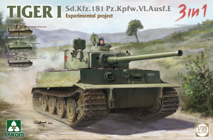 [ܼ] BT2192 [Takom] BT2192 1/35 TIGER I Sd.Kfz.181 Pz.Kpfw.VI.Ausf E Experimental project 3 in 1