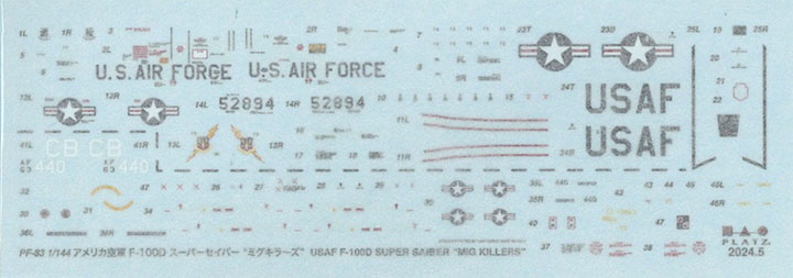 [���ܼ�] BPPF-83 [PLATZ] BPPF-83 1/144 F-100D Super Saber Mig Killers-Set of 2