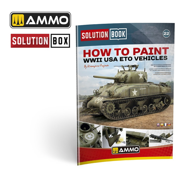[ܼ] CG6528 [MIG AMMO] CG6528 SOLUTION BOOK 22 - How to Paint WWII USA ETO Vehicles (Multilingual Book)