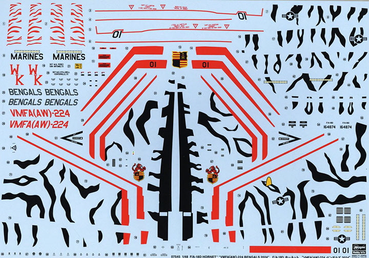 [���ܼ�] BH07545 [Hasegawa] BH07545 1/48 F/A-18D Hornet VMFA(AW)-224 Bengals 2024