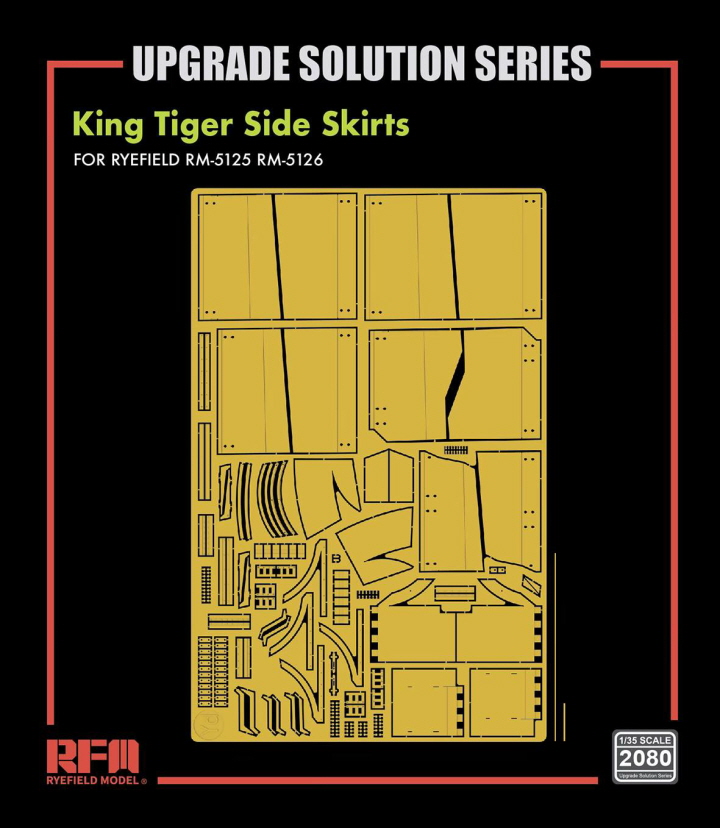 [ܼ] CRM2080 [RFM] CRM2080 1/35 Side Skirt Upgrade Parts Set for King Tiger (for RFM5125 & RFM5126) (