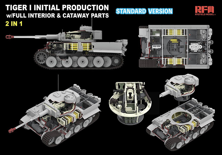 [���ܼ�] CRM5130 [RFM] CRM5130 1/35 TIGER I Initial Production w/Full Interior-Cutaway Parts-Standard Version