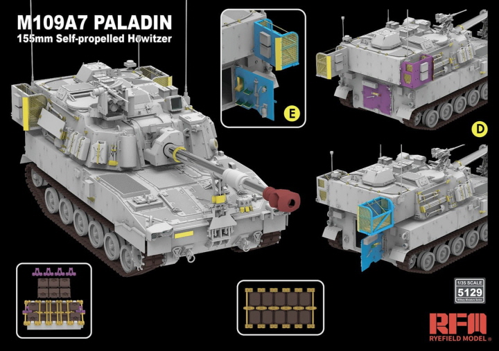 [���ܼ�] CRM5129 [RFM] CRM5129 1/35 M109A7 Paladin 155mm self-propelled w/Metal Gun Barrel & Workable Track Links