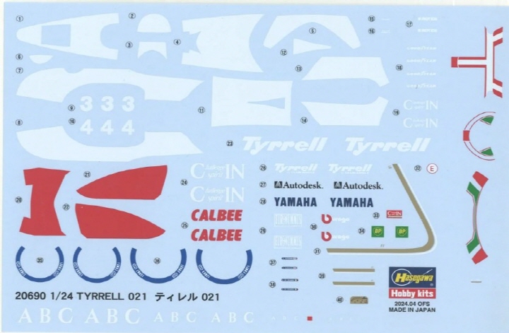 [���ܼ�] BH20738 [Hasegawa] BH20738 1/24 Tyrrel 021 1993 Japanese Grand Prix