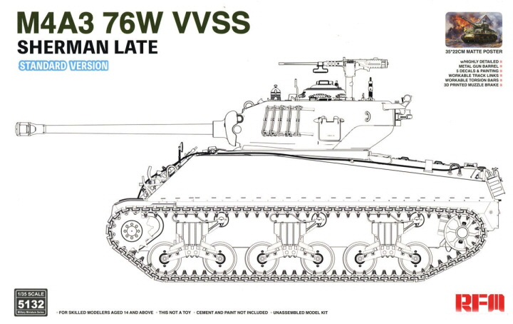[���ܼ�] CRM5132 [RFM] CRM5132 1/35 M4A3 76W VVSS Sherman Late Standard Version