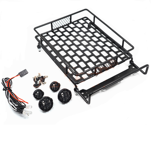 [ܼ] DTLR01006 [DETAILS TECH] ( Ǽ) Roof Luggage Rack with LED Light Bar for 1/8, 1/10 RC Cars