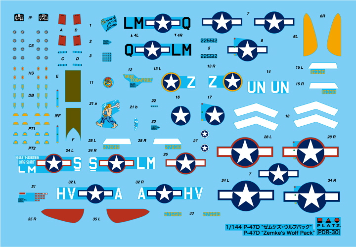 [ܼ] BPPDR-30 [PLATZ] BPPDR-30 1/144 US Army Fighter P-47D Thunderbolt- Zemkez Wolf Pack Part 1