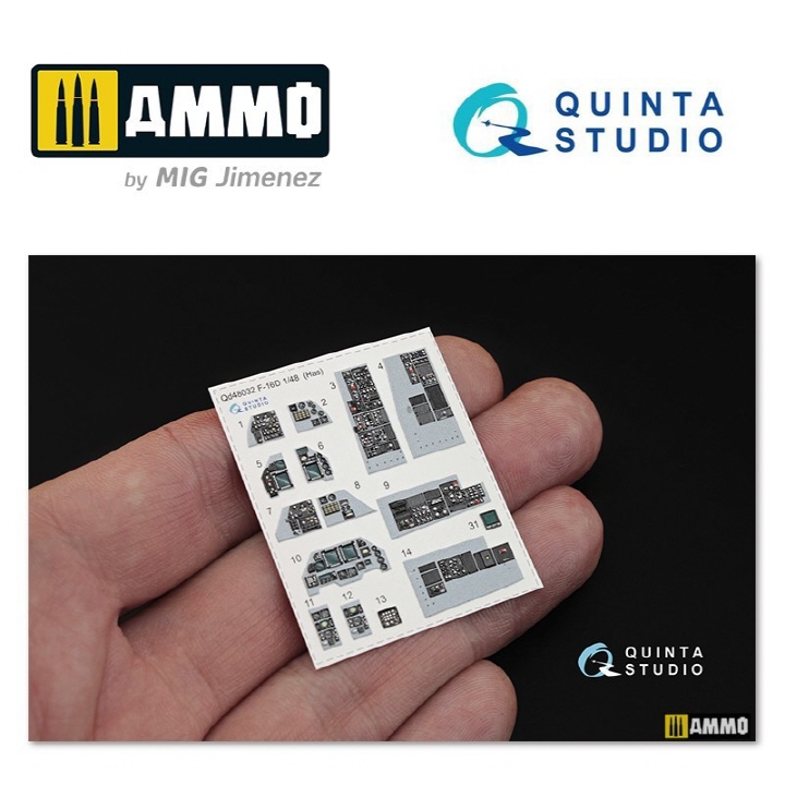 [ܼ] CGQD48032 [Quinta Studio] CGQD48032 1/48 F-16D 3D-Printed & Coloured Interior on Decal Paper (for Hasegawa Kit)