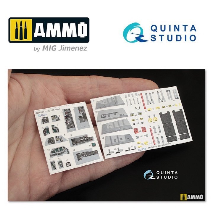 [ܼ] CGQD48032 [Quinta Studio] CGQD48032 1/48 F-16D 3D-Printed & Coloured Interior on Decal Paper (for Hasegawa Kit)