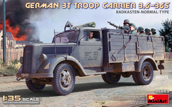 [ܼ] BE35453 [Miniart] BE35453 1/35 German 3t Troop Carrier 3,6-36S Radkasten-Normal-Type
