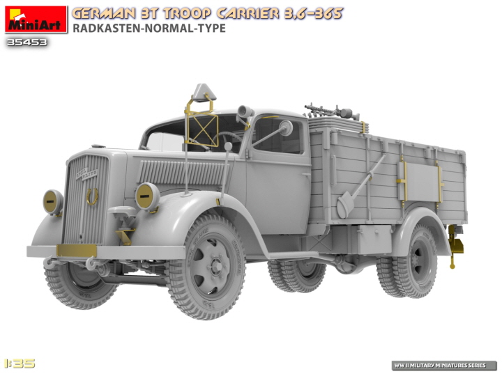 [ܼ] BE35453 [Miniart] BE35453 1/35 German 3t Troop Carrier 3,6-36S Radkasten-Normal-Type