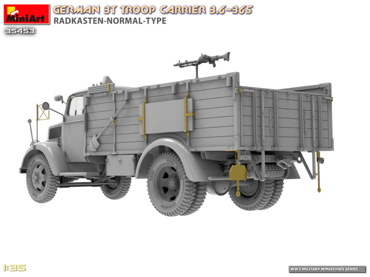 [ܼ] BE35453 [Miniart] BE35453 1/35 German 3t Troop Carrier 3,6-36S Radkasten-Normal-Type
