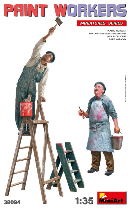 [ܼ] BE38094 [Miniart] BE38094 1/35 Paint Workers with Accessories