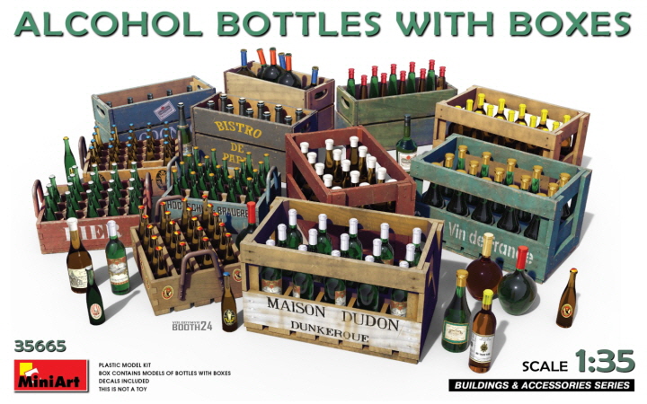 [ܼ] BE35665 [Miniart] BE35665 1/35 Alcohol Bottles w/Boxes