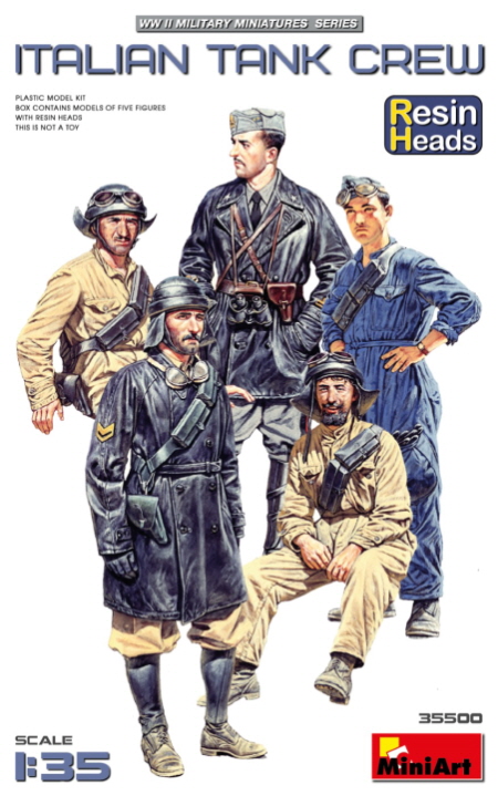 [ܼ] BE35500 [Miniart] BE35500 1/35 Italian Tank Crew. Resin Heads