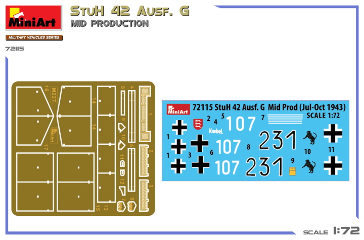 [ܼ] BE72115 [Miniart] BE72115 1/72 StuH 42 Ausf. G Mid Prod