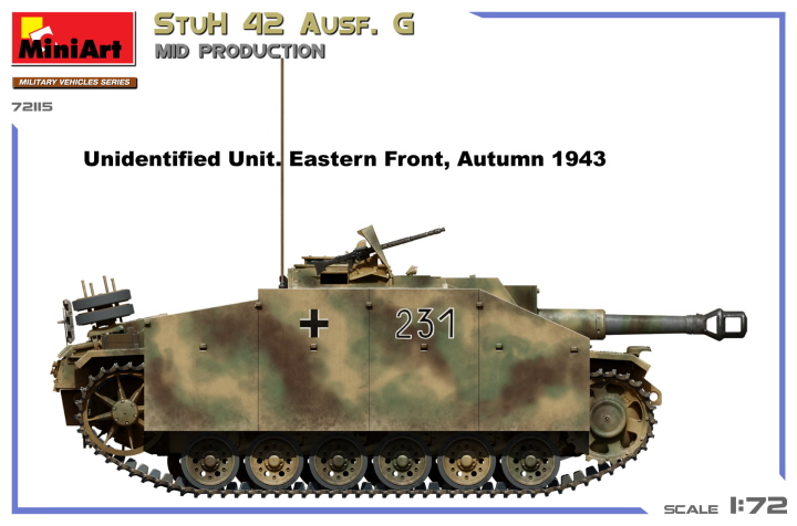 [ܼ] BE72115 [Miniart] BE72115 1/72 StuH 42 Ausf. G Mid Prod