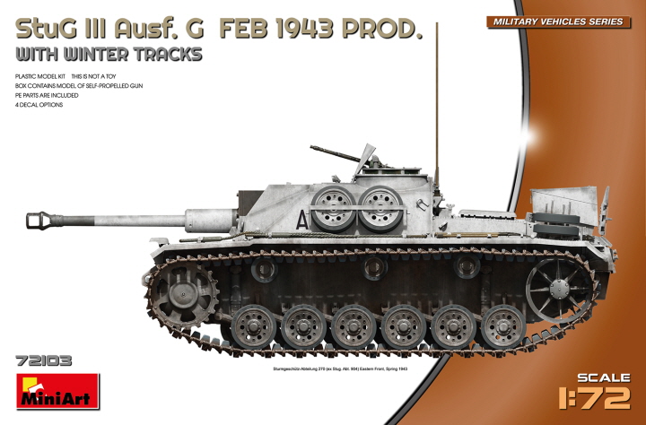 [ܼ] BE72103 [Miniart] BE72103 1/72 StuG III Ausf. G Feb 1943 Prod w/Winter Tracks