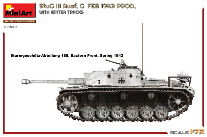 [ܼ] BE72103 [Miniart] BE72103 1/72 StuG III Ausf. G Feb 1943 Prod w/Winter Tracks