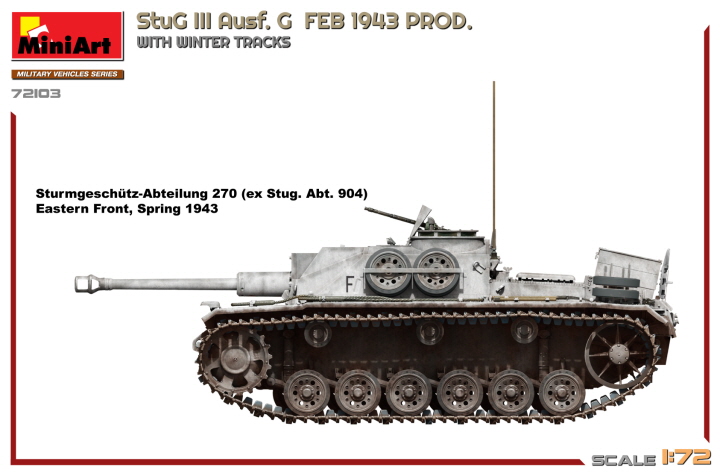 [ܼ] BE72103 [Miniart] BE72103 1/72 StuG III Ausf. G Feb 1943 Prod w/Winter Tracks