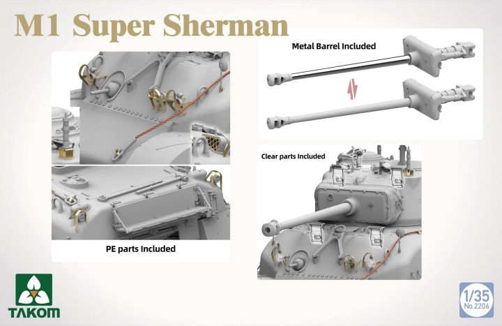 [ܼ] BT2206 [Takom] BT2206 1/35 M1 SUPER SHERMAN