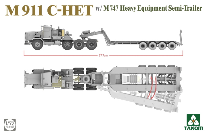 [ܼ] BT5024 [Takom] BT5024 1/72 M911 C-HET w/M747 Heavy Equipment Semi-Trailer