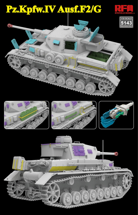 [���ܼ�] CRM5143 [RFM] CRM5143 1/35 Pz.Kpfw.IV Ausf.F2/G w/Engine & workable tracks